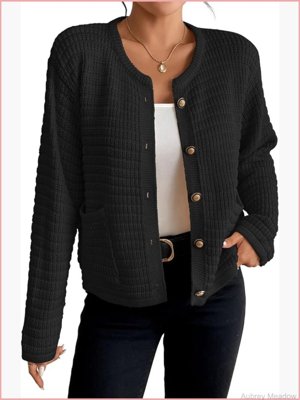 Striped Cropped Cardigan Sweater Lightweight Long Sleeve Button Up Knit
